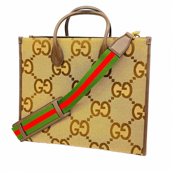 GUCCI Handbags - Gucci Jumbo GG Tote Bag 678839 Canvas Brown 2-way for Women